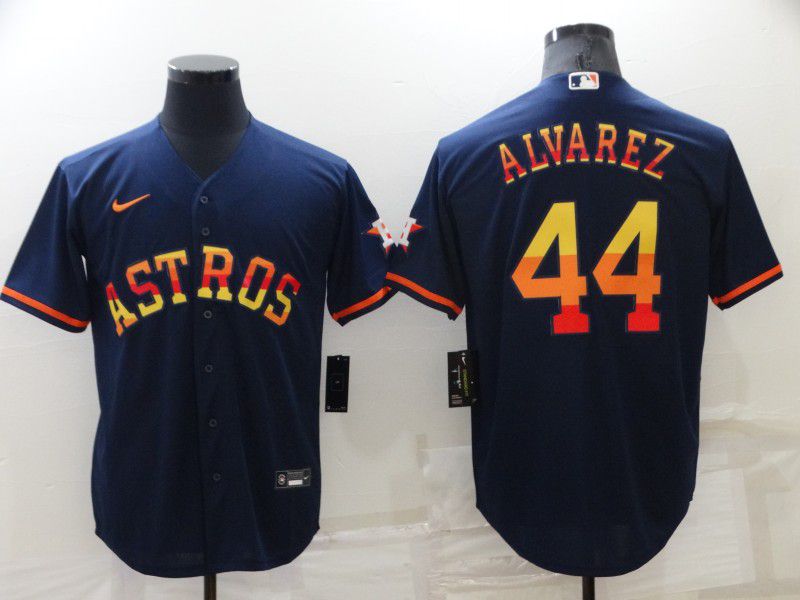 Men Houston Astros #44 Alvarez Blue Rainbow Edition Game Nike 2022 MLB Jerseys